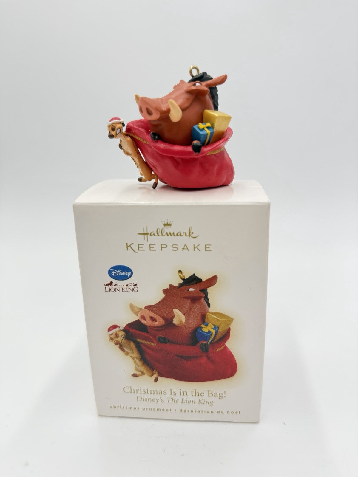 The Lion King Christmas Is In the Bag Hallmark Disney Ornament Pumbaa & Timon