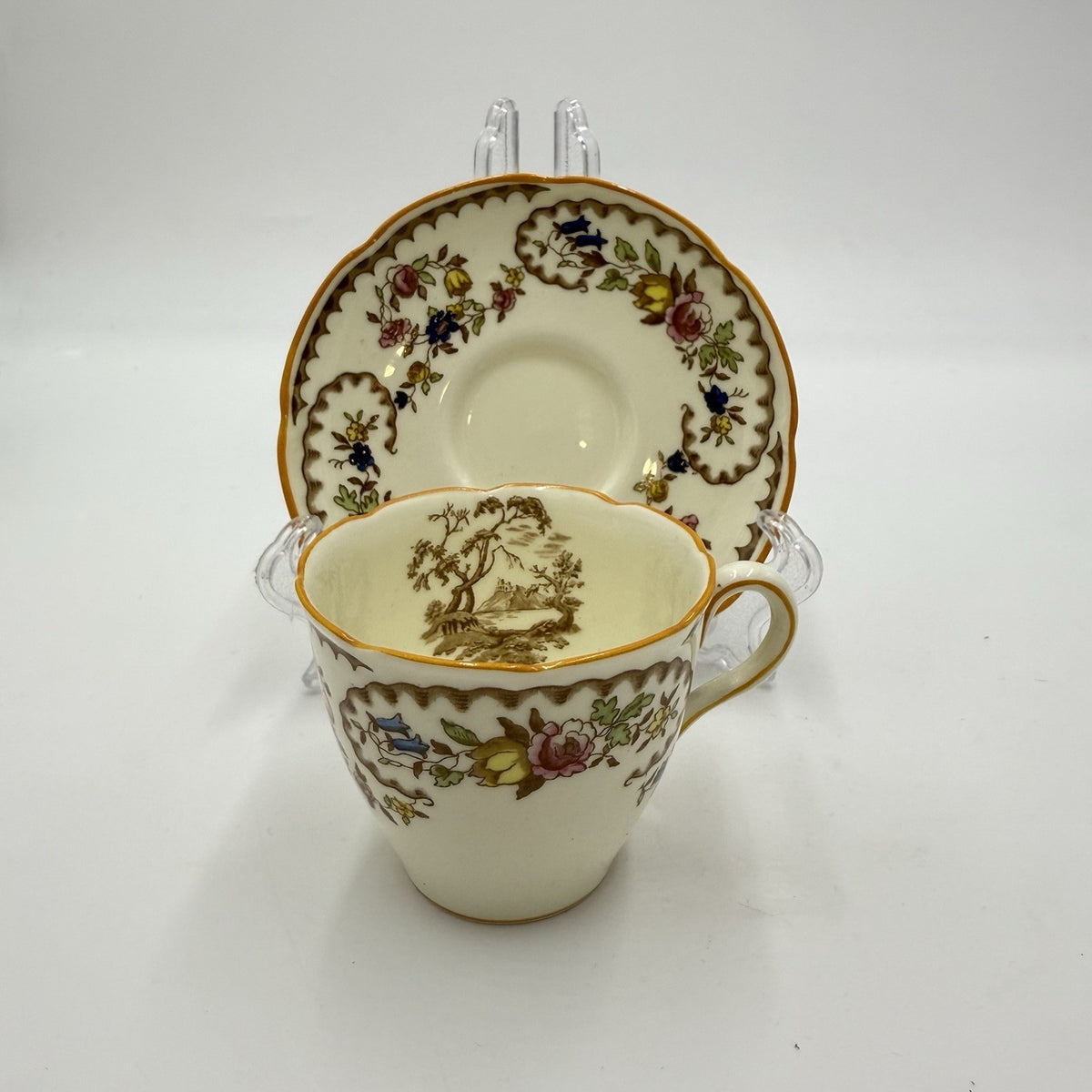 Royal Doulton England The Beaufort Demitasse 1930 Tea Cup & Saucer Porcelain