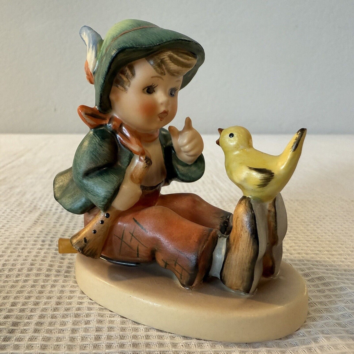 Globel Hummel Singing Lessons #63. Height: 3 in-Boy Teaching a Bird To Sing