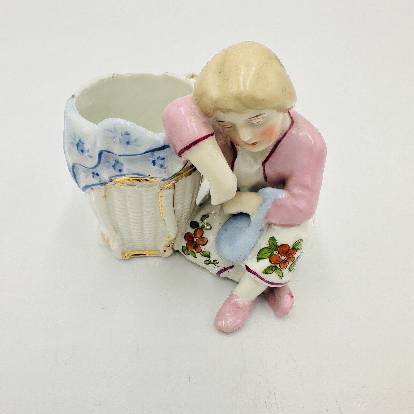 Conta & Boehme Figurine Girl Resting  Porcelain German 1890 Antique Small Detail