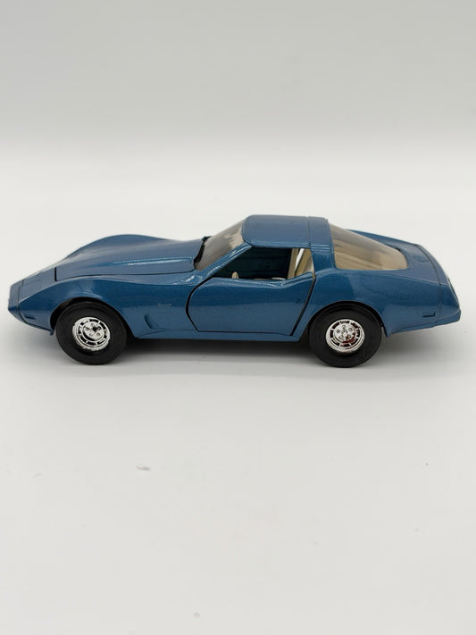 Vintage Ertl Classic Blue Corvette Hood/doors Open Diecast Car Toy Collectible