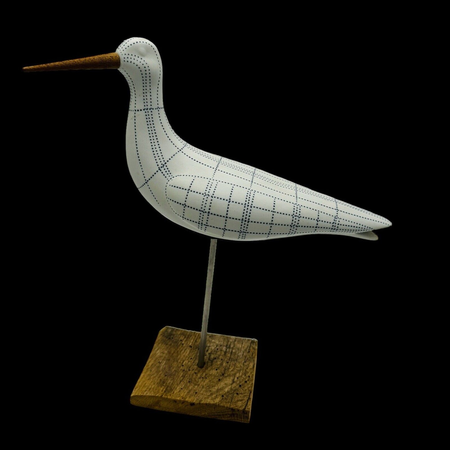 White and Blue Seagull Bird Sculpture Nautical Lake House Sea Ocean Decor