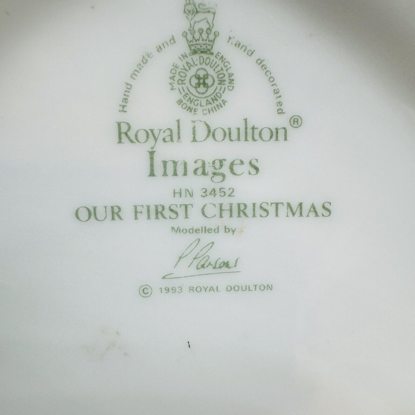 Royal Doulton Images Porcelain Our First Christmas Figurine HN 3452 White Gloss