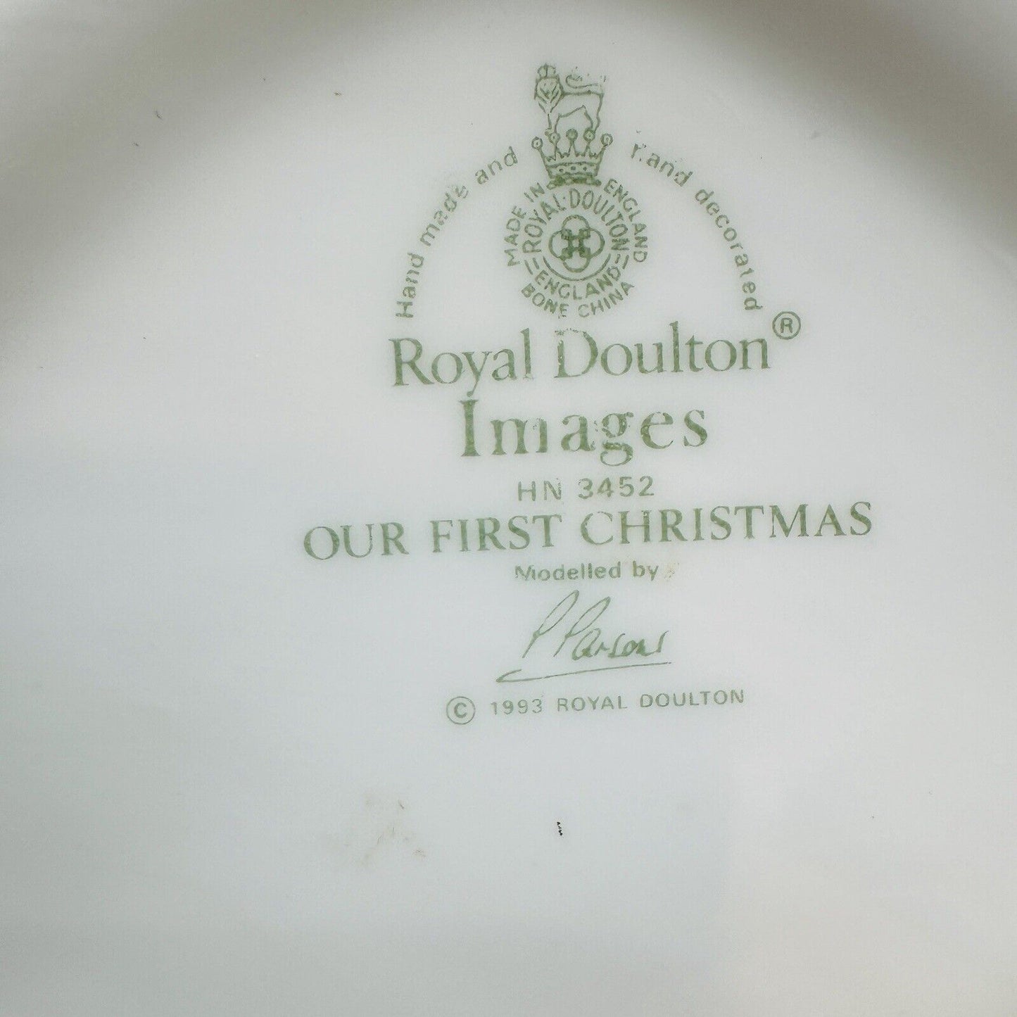 Royal Doulton Images Porcelain Our First Christmas Figurine HN 3452 White Gloss