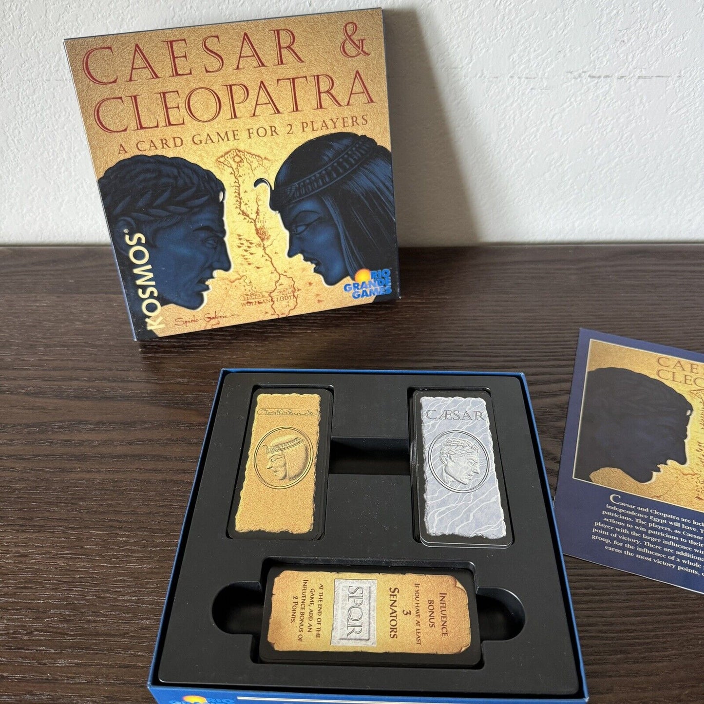 Caesar and Cleopatra Card Game 2 Players Kosmos Rio Grande Games 1999 Original