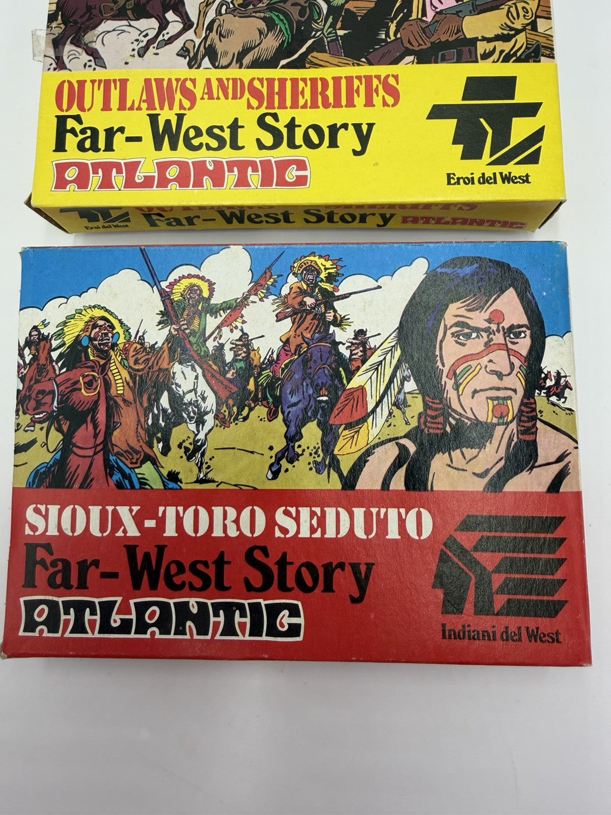 Atlantic of Italy 1109 & 1114 Outlaws & Sheriffs & Sioux-Toro Seduto Scale ho