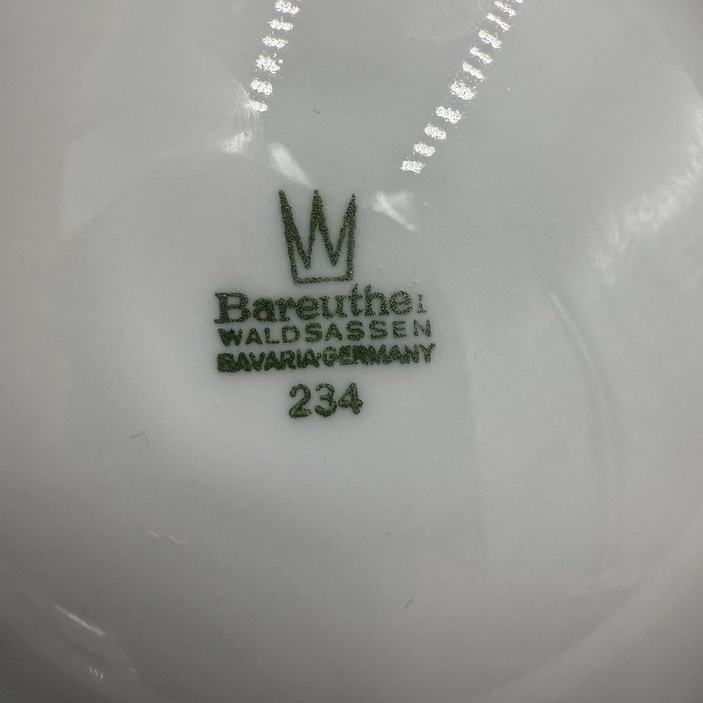Bareuther Waldsassen Bavaria Porcelain White Ashtray Germany Vintage 2”x6”Rare