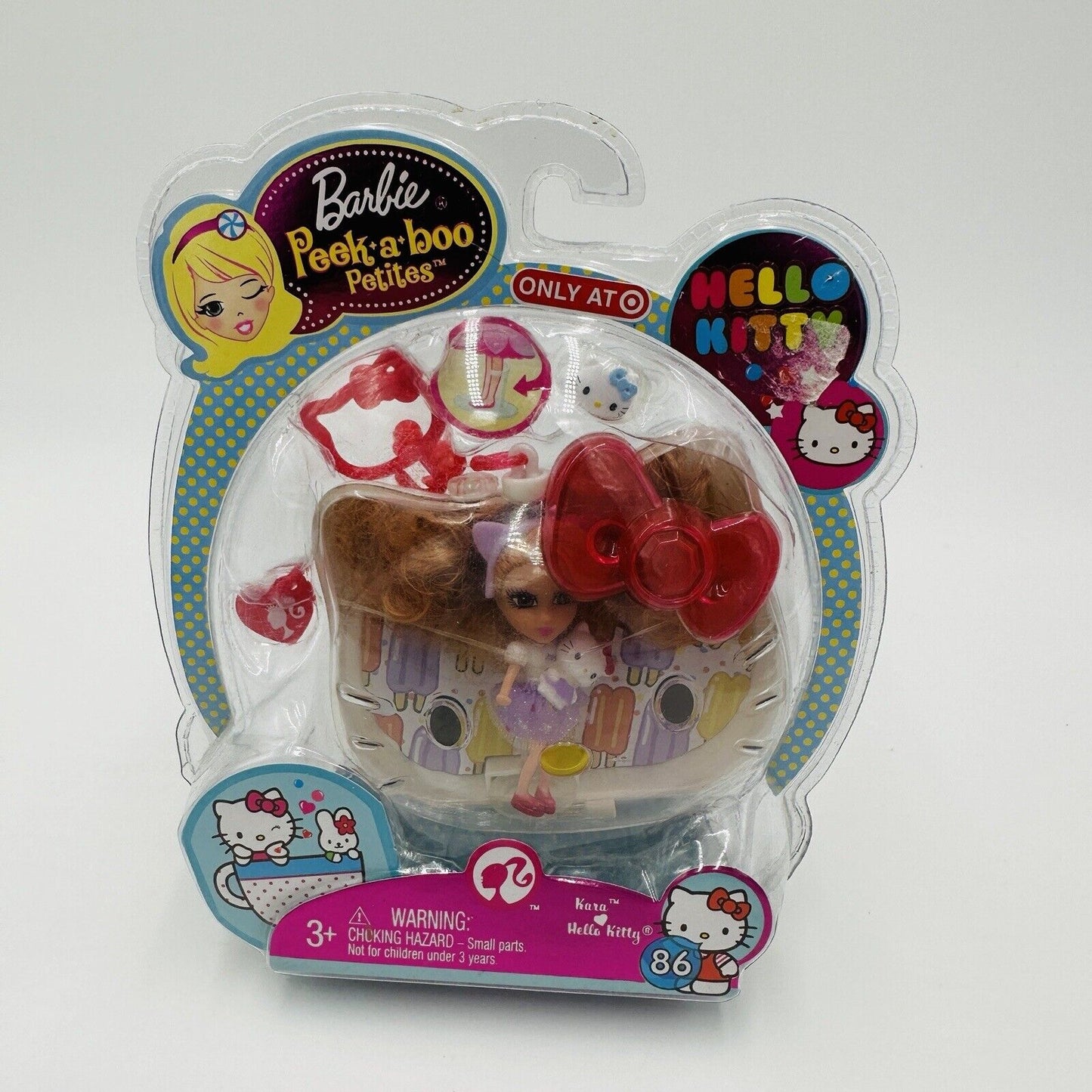 Barbie and Hello Kitty Kara Hello Kitty #86 Sealed 2008 Peek A Boo Petites