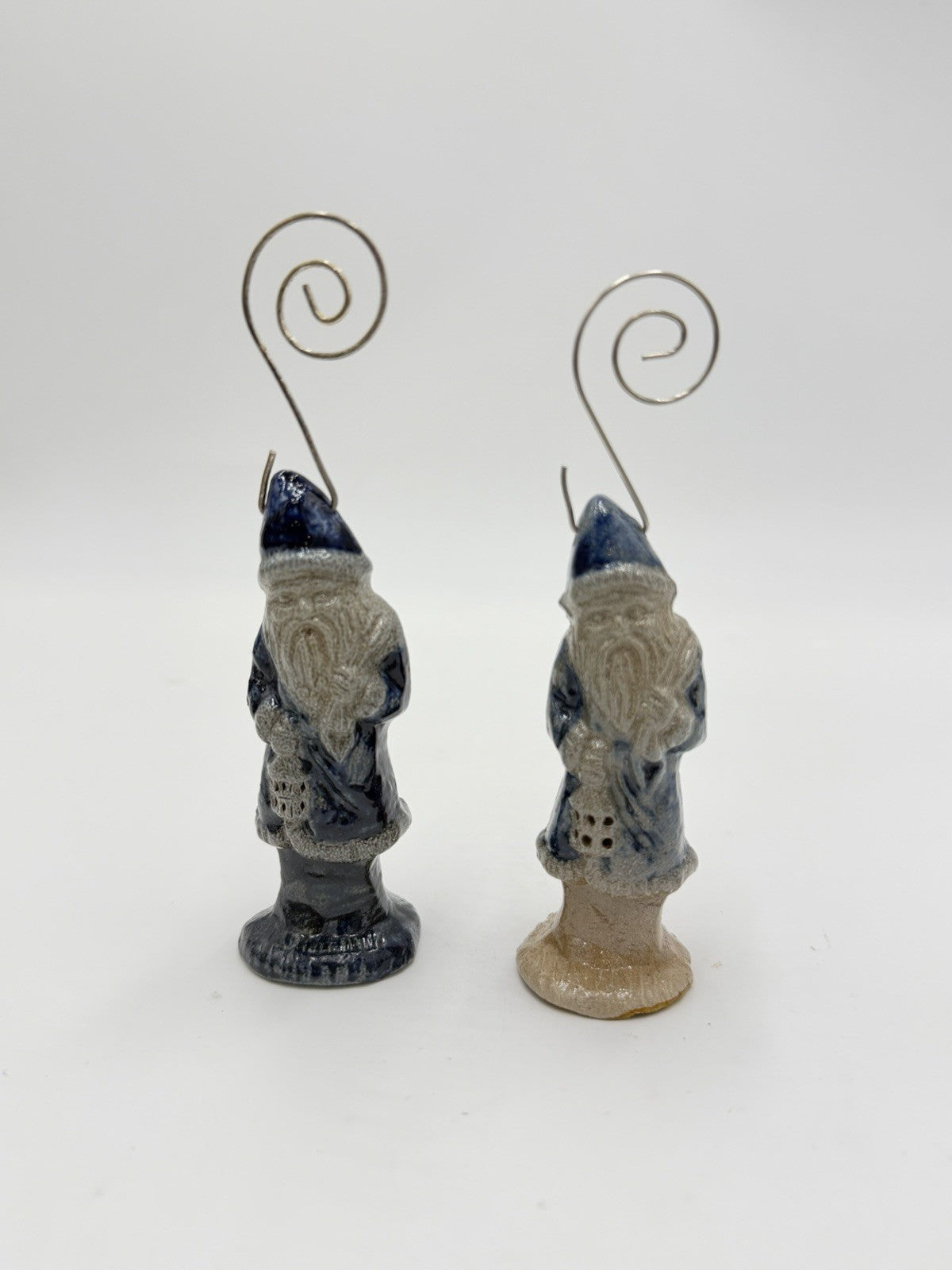 Rowe pottery salt glazed santa 1987 christmas ornaments