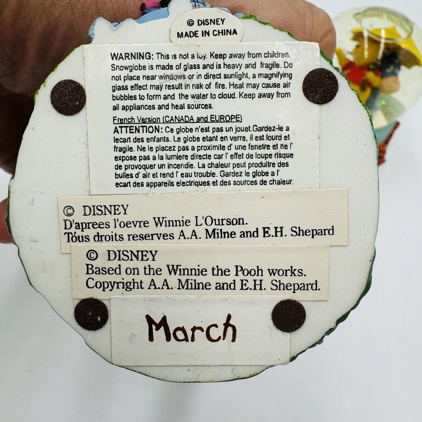 Disney Winnie The Pooh And Friends Mini 12 Months Snow Globales Feb March April