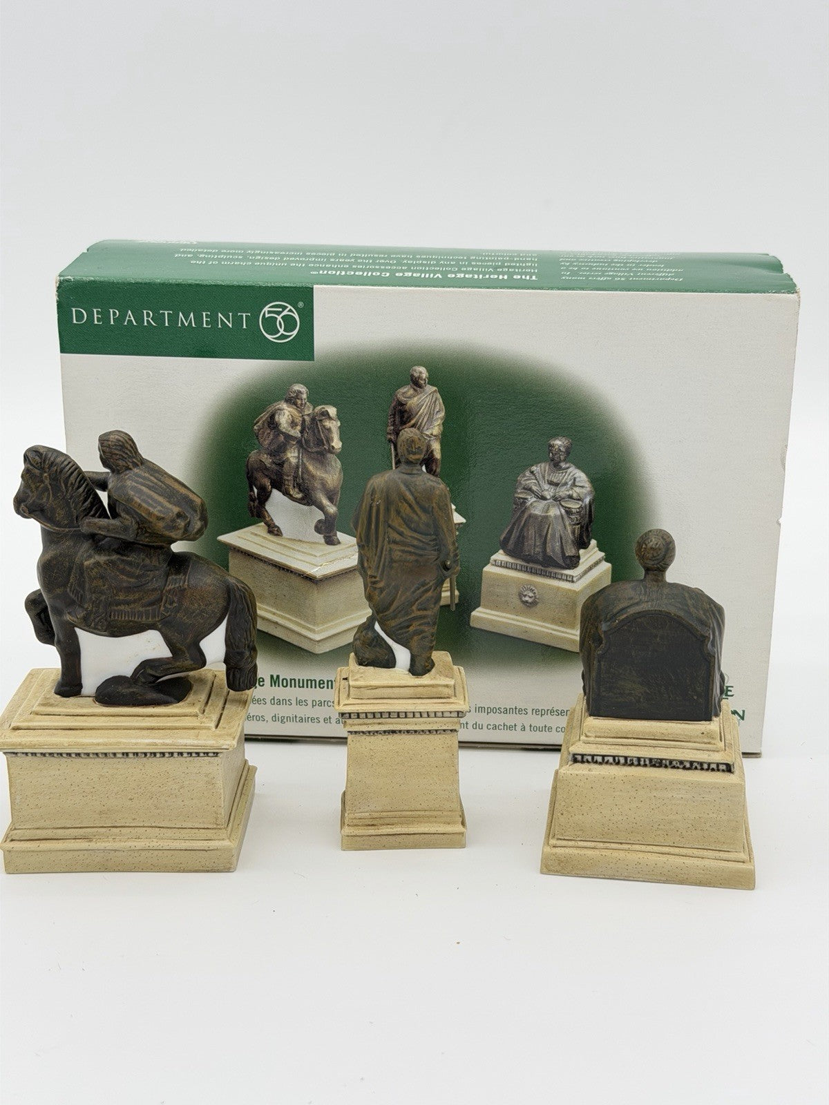 Department 56 Heritage Village Monument Set 3 Figurines Christmas Porcelain