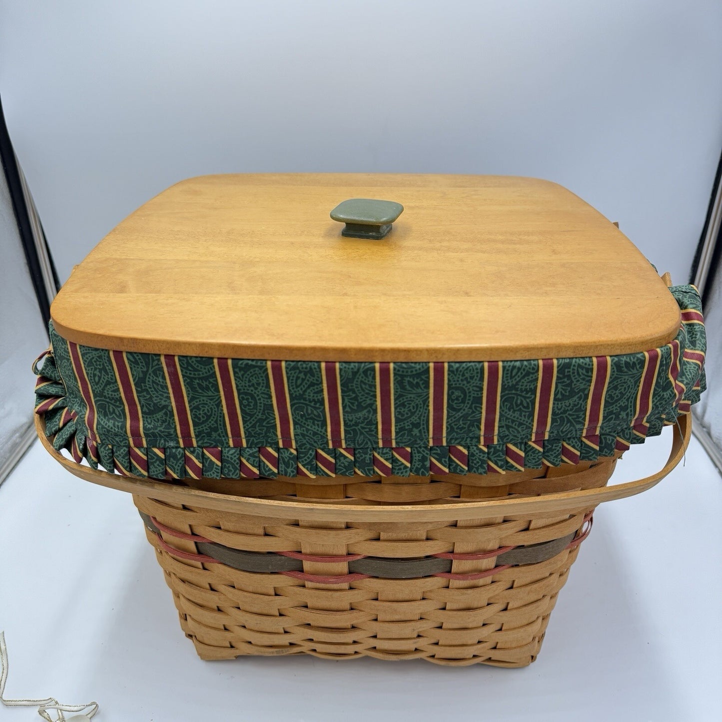 Longaberger 1995 Holiday Hostess Evergreen Basket Set Lid Christmas 9th Edition