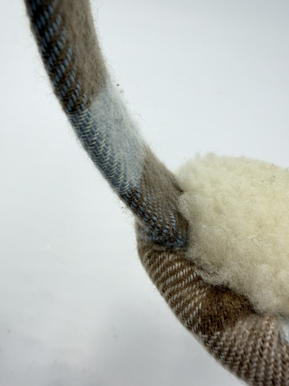 Burberry Earmuffs Cashmere Tan Classic Check Small Kids Light Blue London Englan