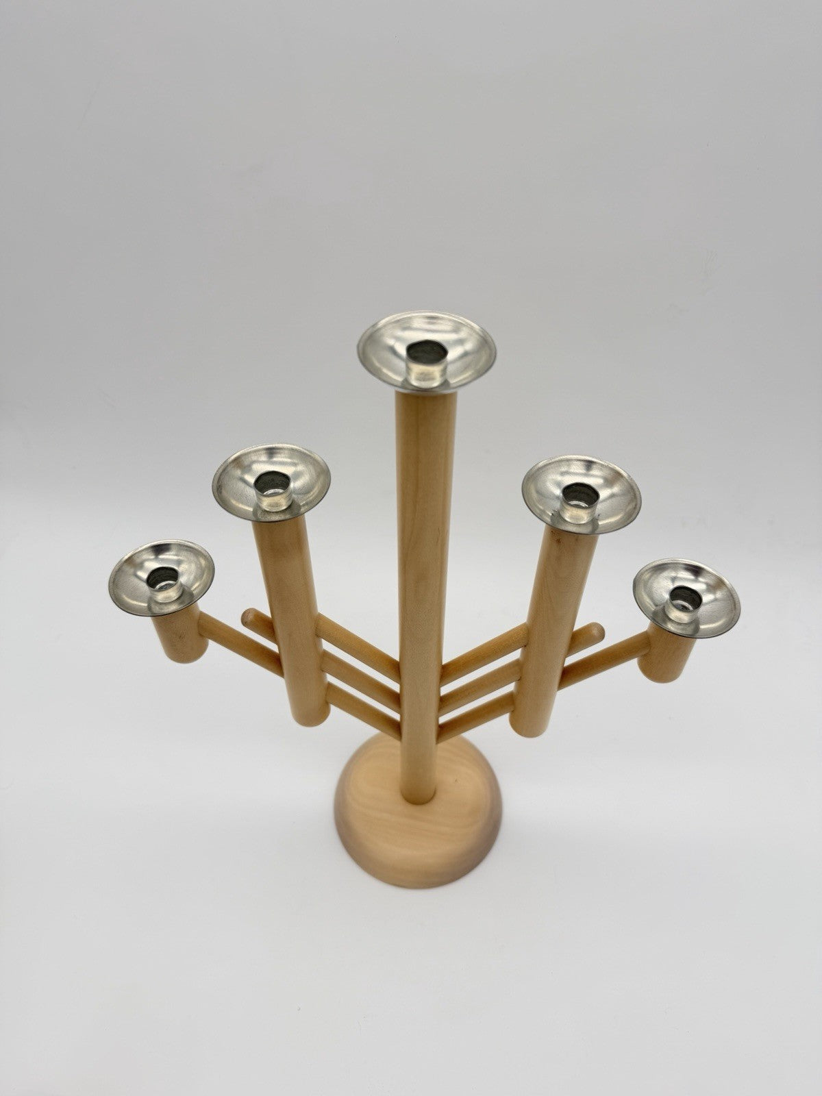Aarikka Finland 5-arm candelabra Rapsodia line wood pine folk Art Candle Holder