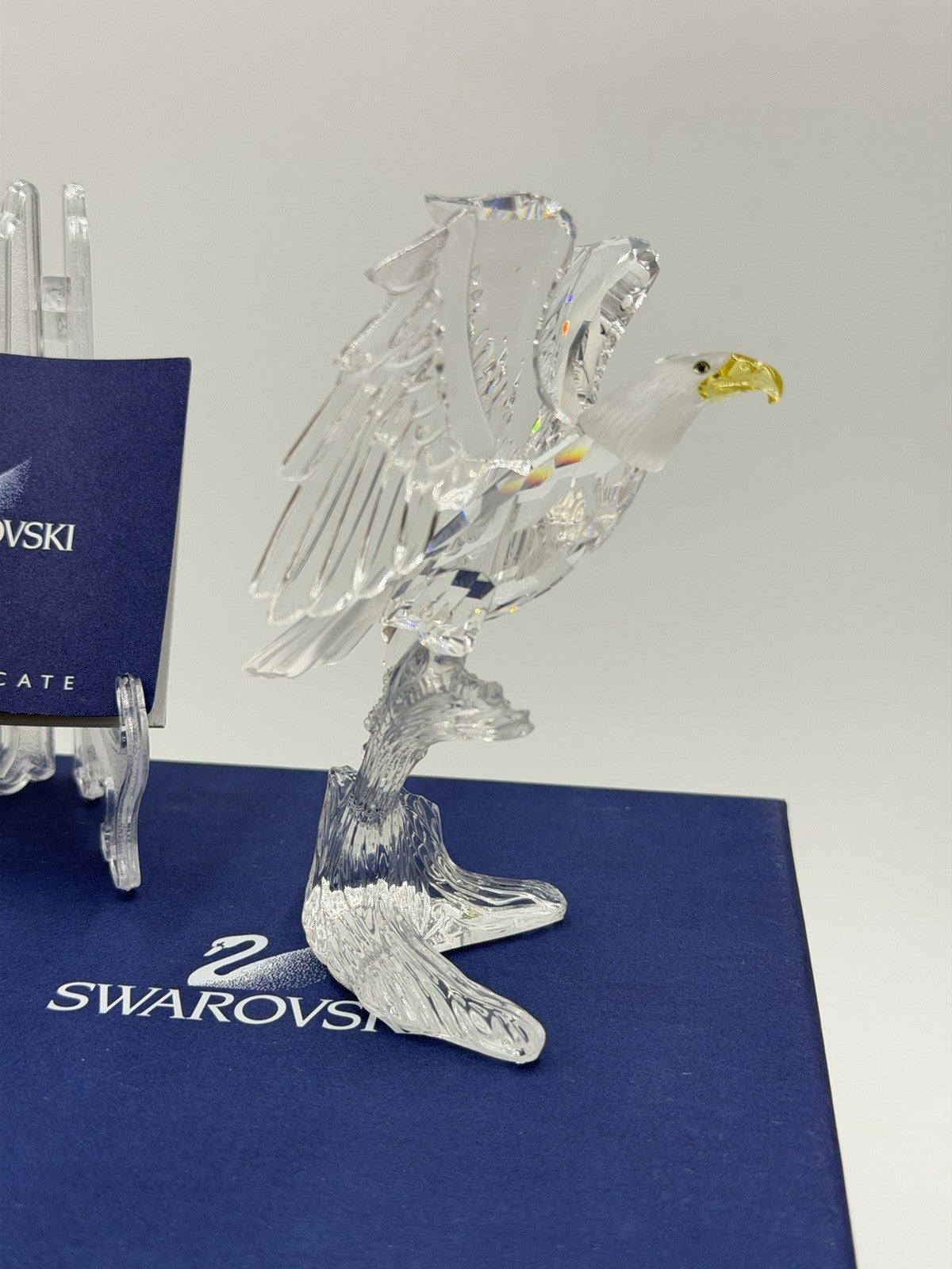 Swarovski Crystal Austria Bald Eagle 5” Figurine W/box & COA