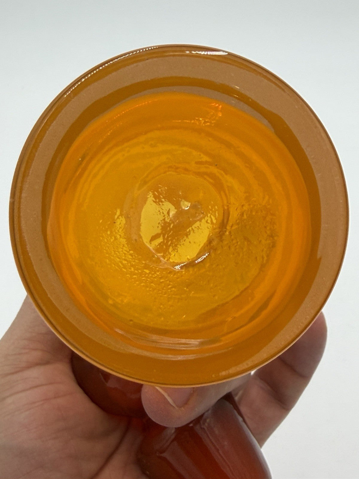 Vintage Blenko ? Art Glass Orange Tangerine Swirl Stripped Vase W/Lid Rare 10”H