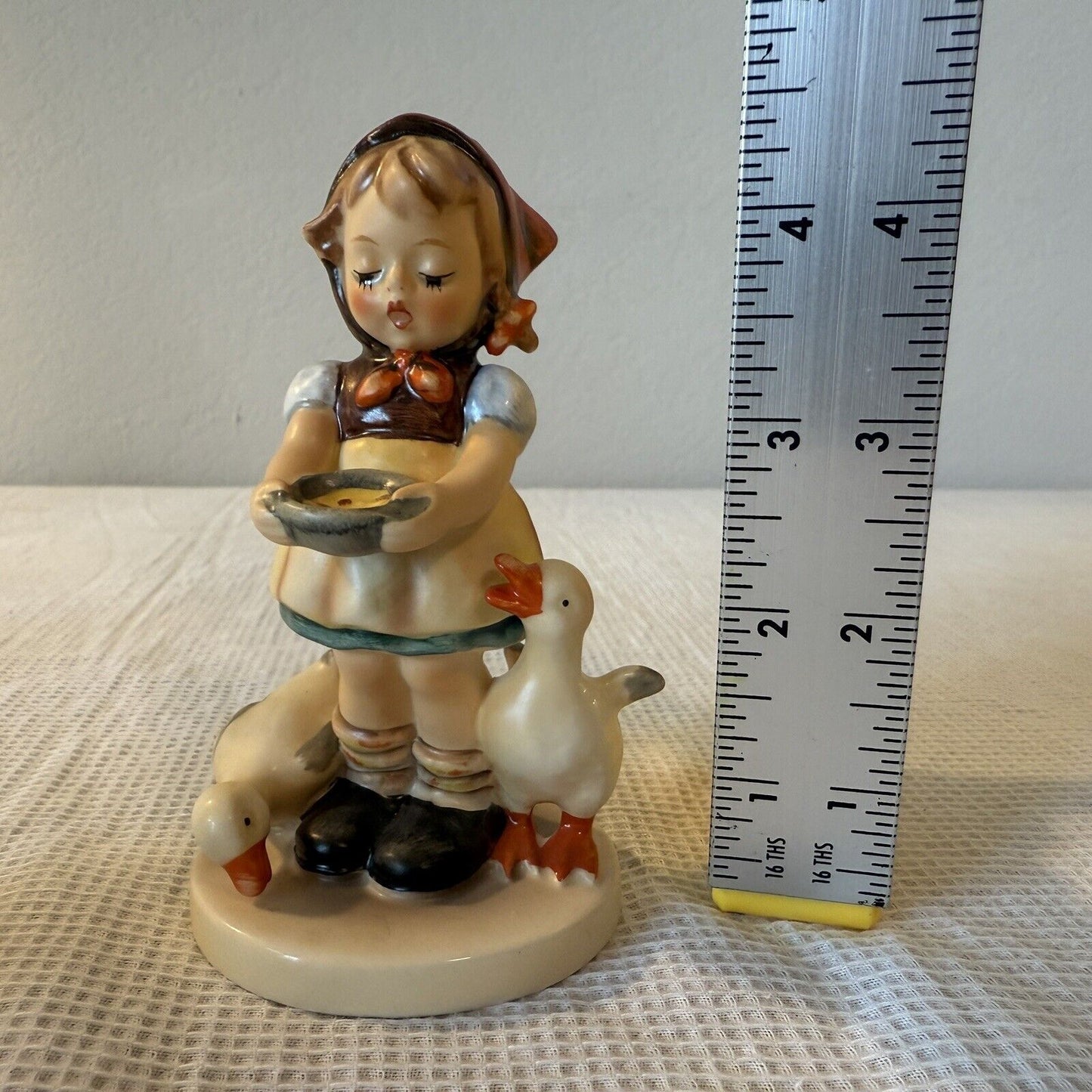 Goebel Hummel Figurine # 197 2/0 Be Patient Girl with Geese 1984 Vintage H.B.