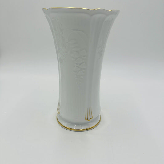 Okura Vase Japan Commemorative Morimura Bros 9in H Porcelain White Gold