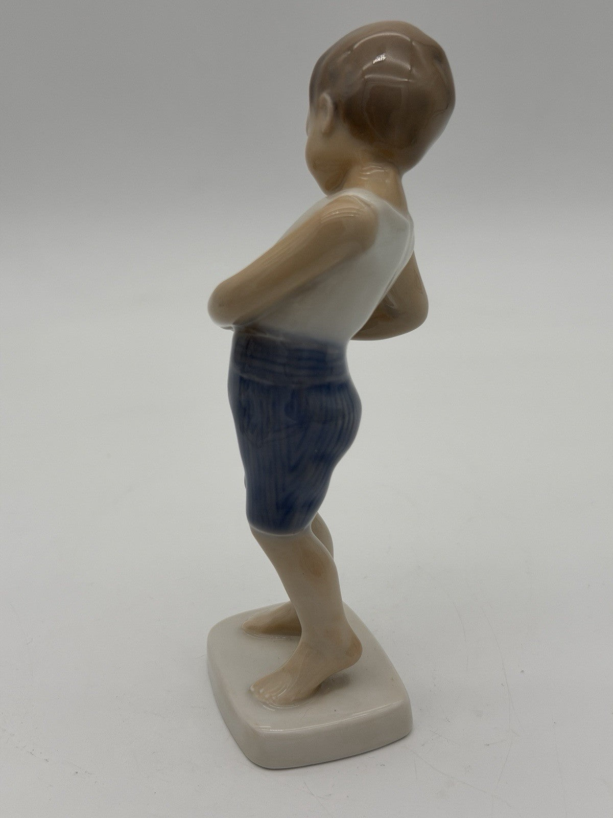 Bing & Grondahl Denmark Porcelain Tiny Tot Boy Buttoning Pants Painted Figurine