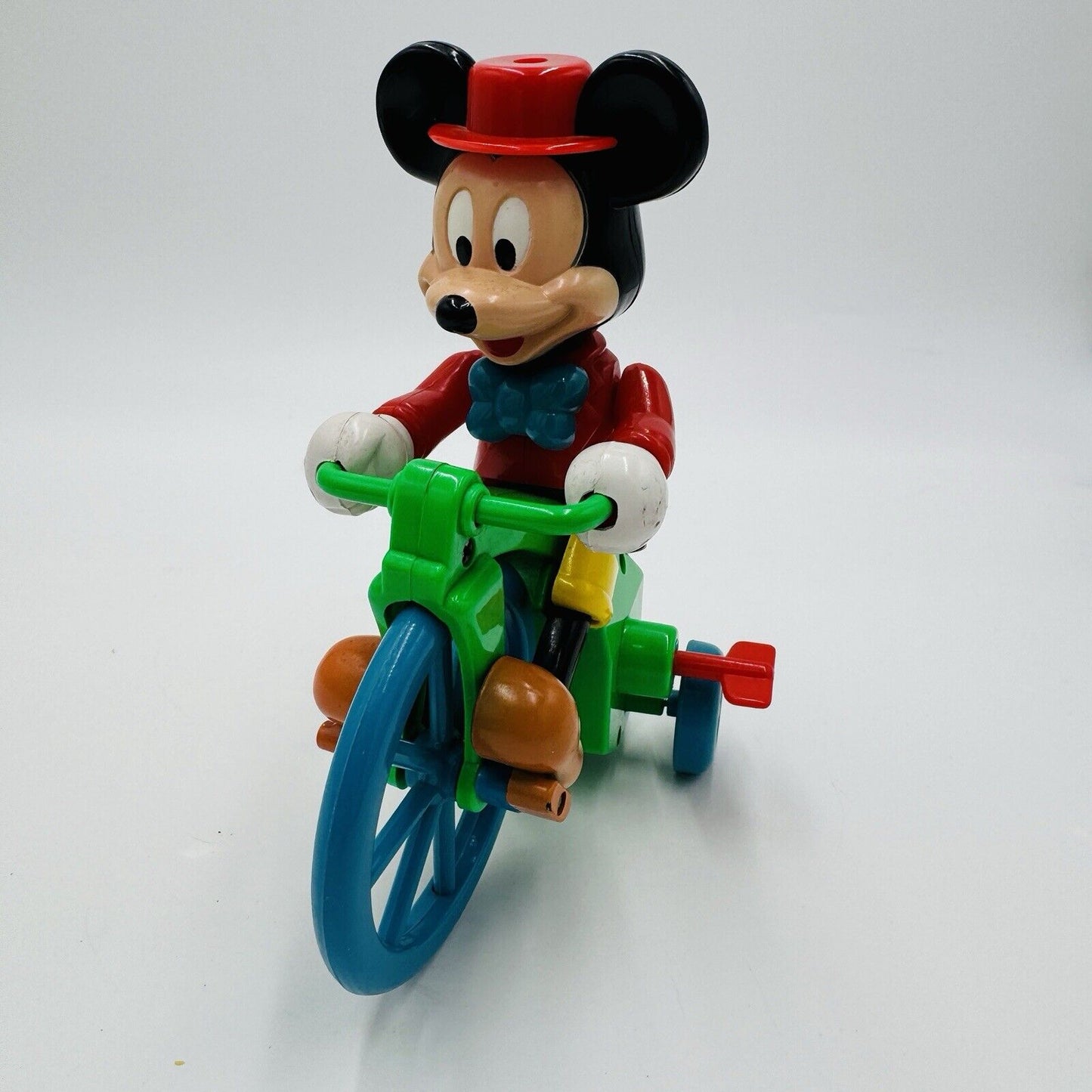 1970s Walt Disney Mickey Mouse Tricycle Musical Wind-up ILLCO Toys School Toy