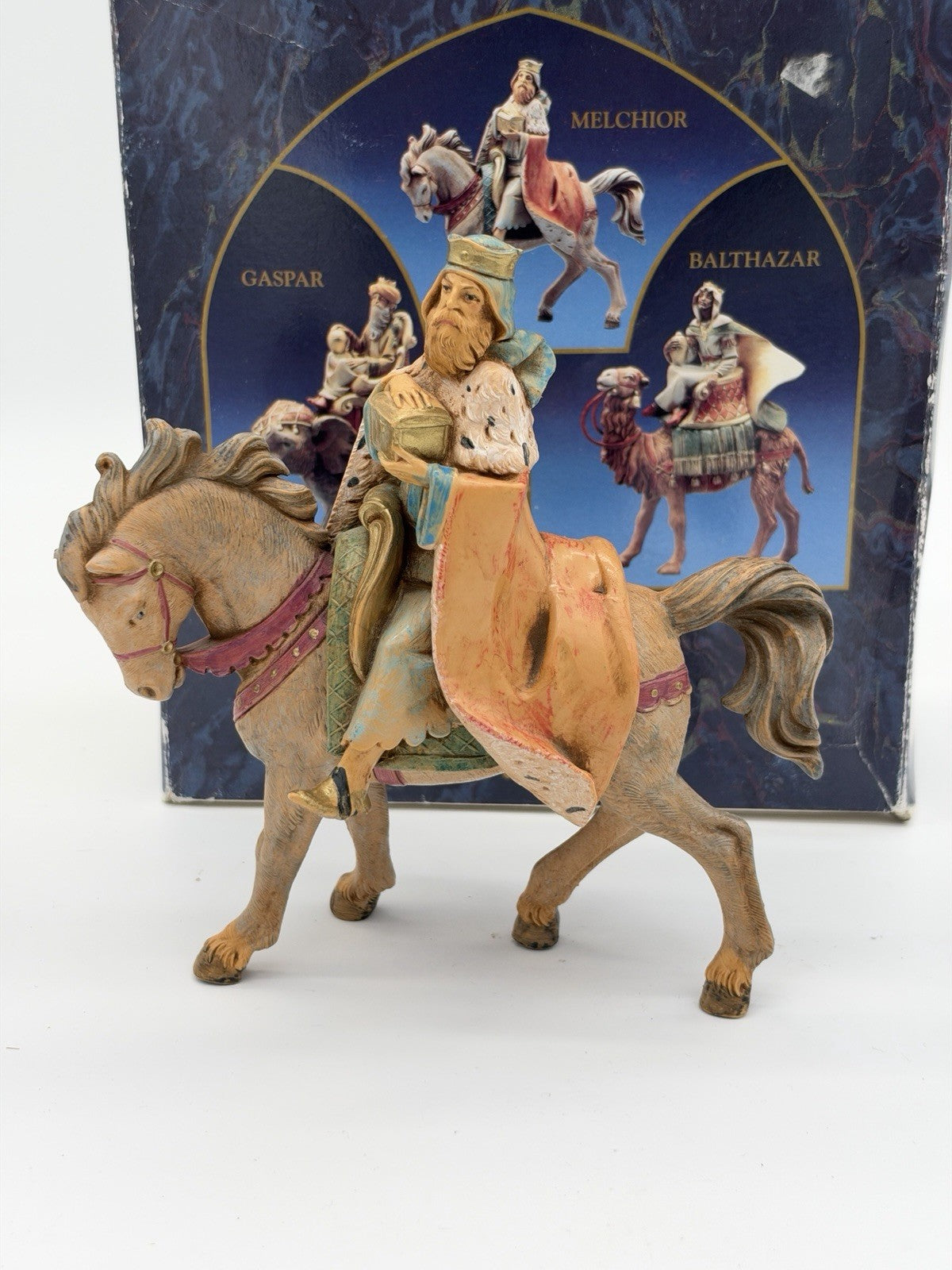 Fontanini Italy Three Kings Melchior Riding A Horse Figurine Nativity Series Box