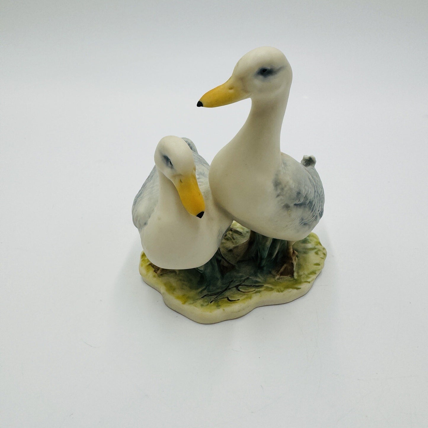Kaiser Geese Hand Painted West Germany Porcelain Figurine vtg Signed Birds 4in