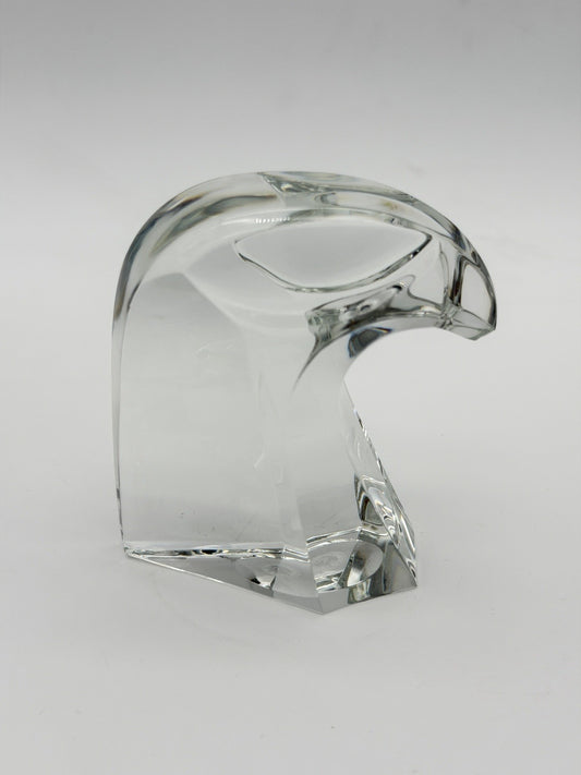 Saint Louis St Louis France Art Crystal Eagle Head Paperweight 3.5" Figurine