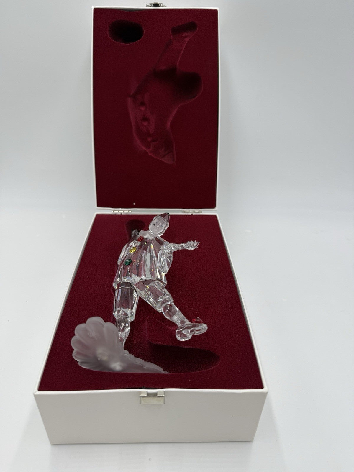 SWAROVSKI Crystal Austria Masquerade Pierrot Figurine 7” H ANNUAL EDITION 1999