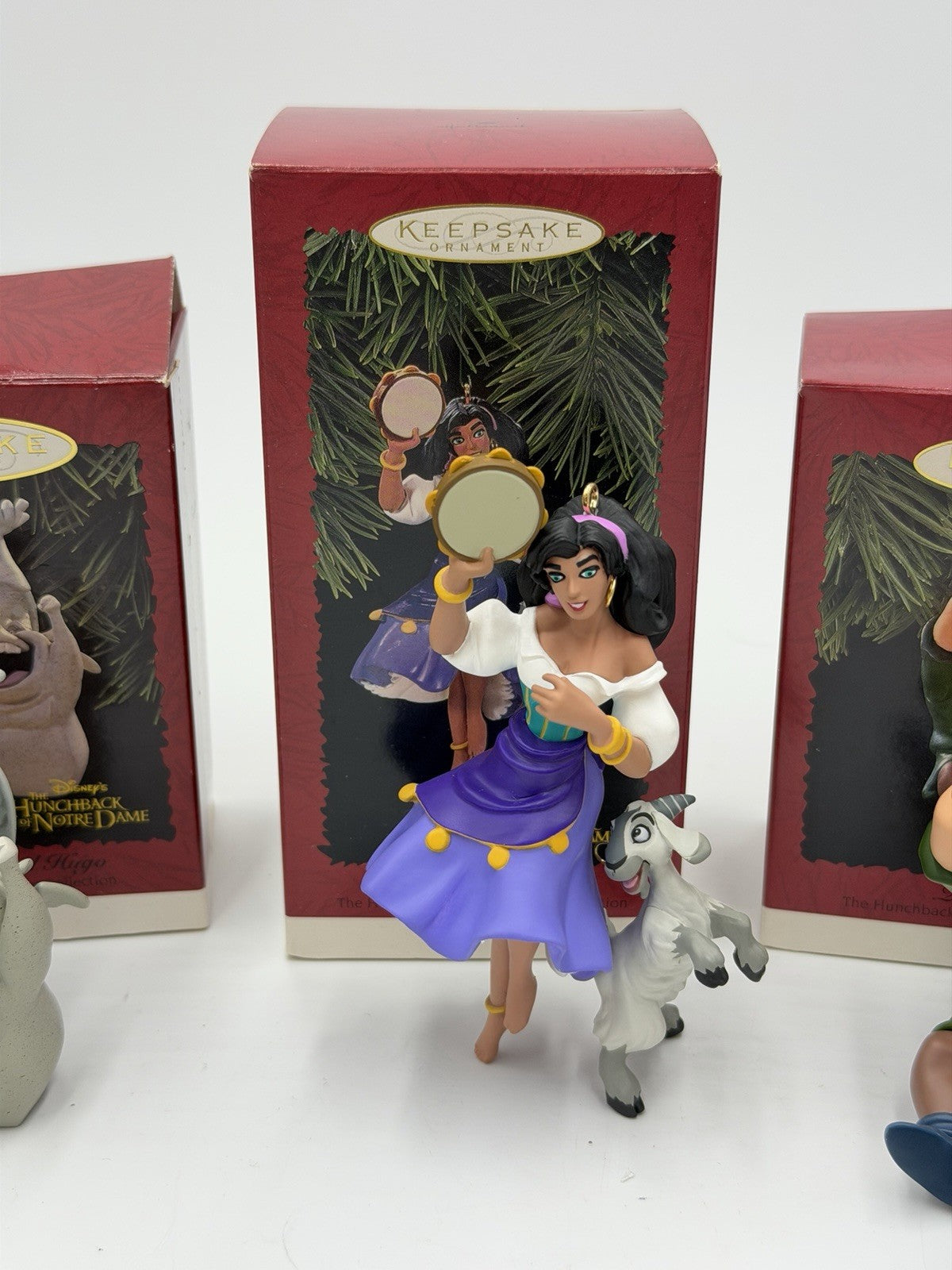 Hallmark Disney The Hunchback Of Notre Dame Christmas Ornaments 3 Pc Set Vtg