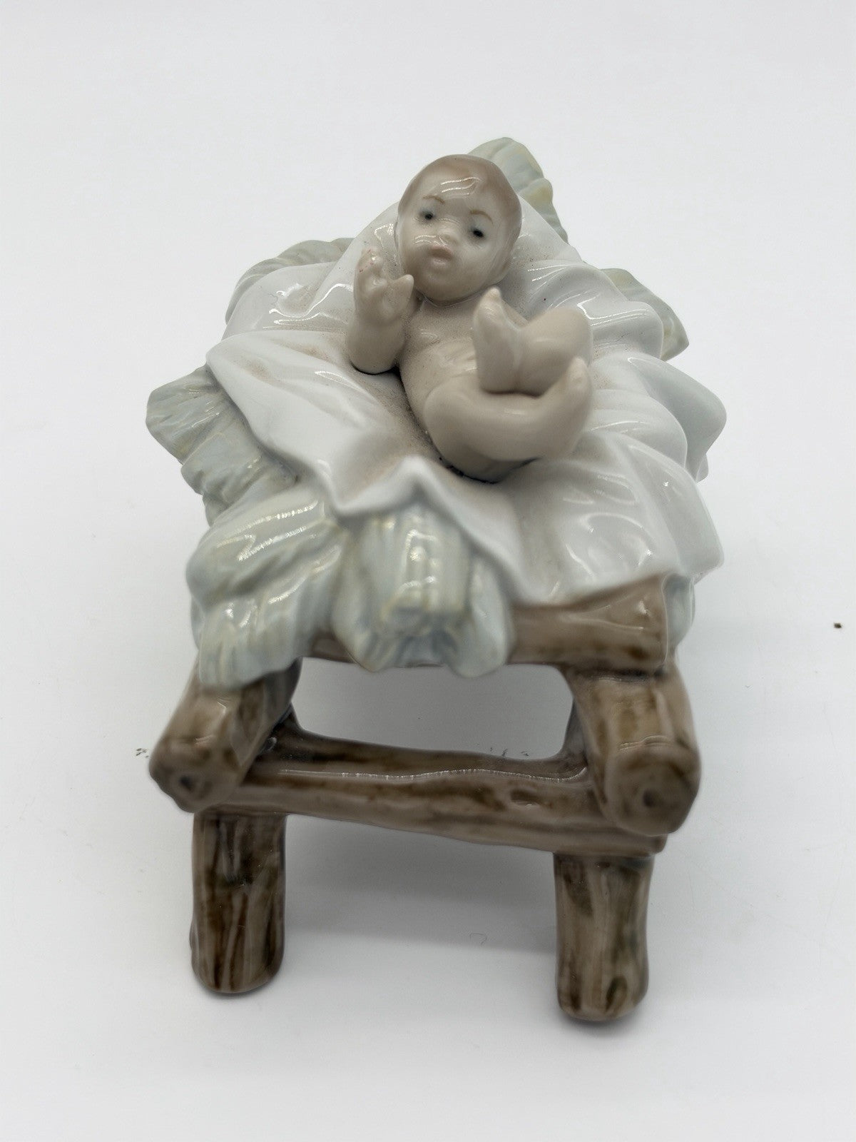 Lladro Spain Porcelain #5745 Baby Jesus Nativity Figurine Painted Glossy Rare 3”