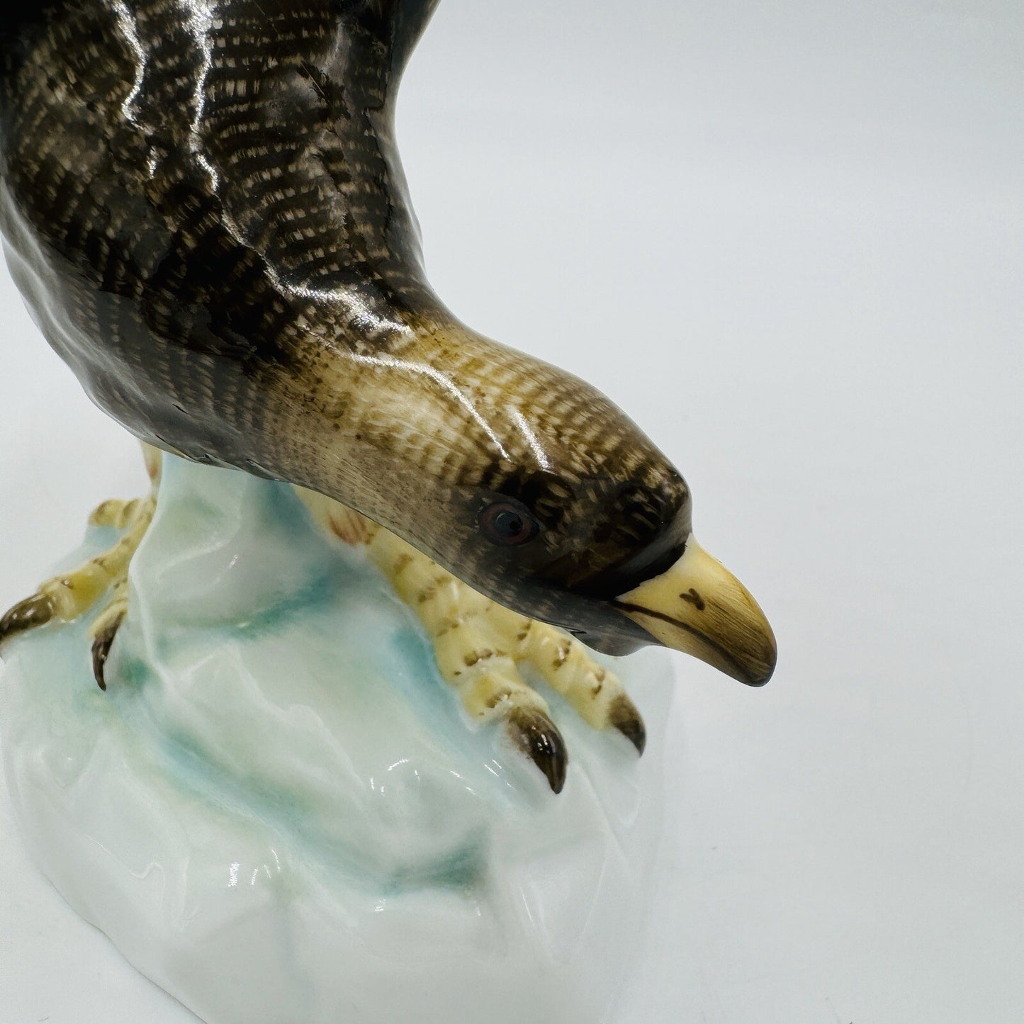 Herend Turul Eagle on Rock Wings Porcelain Spread Out Figurine 5057 Hungary
