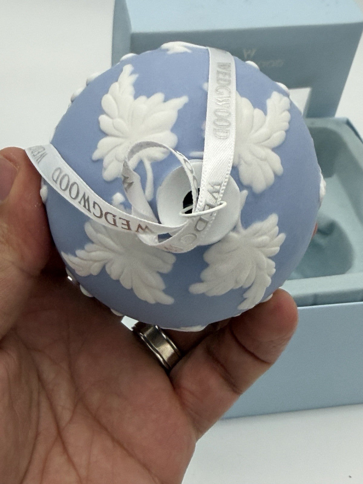Wedgwood England Blue & White Jasperware Ornament Women &Children Cherubs
