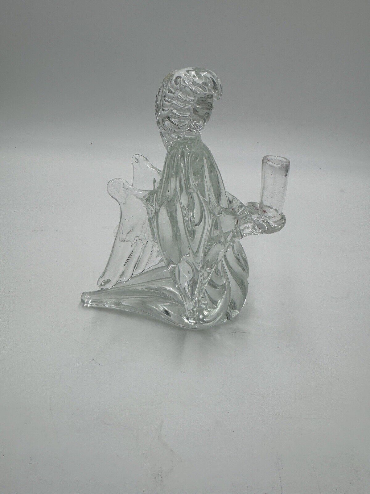 Vintage Ferro & Lazzarini Murano Glass Angel Candleholder Candlestick 6in Italy