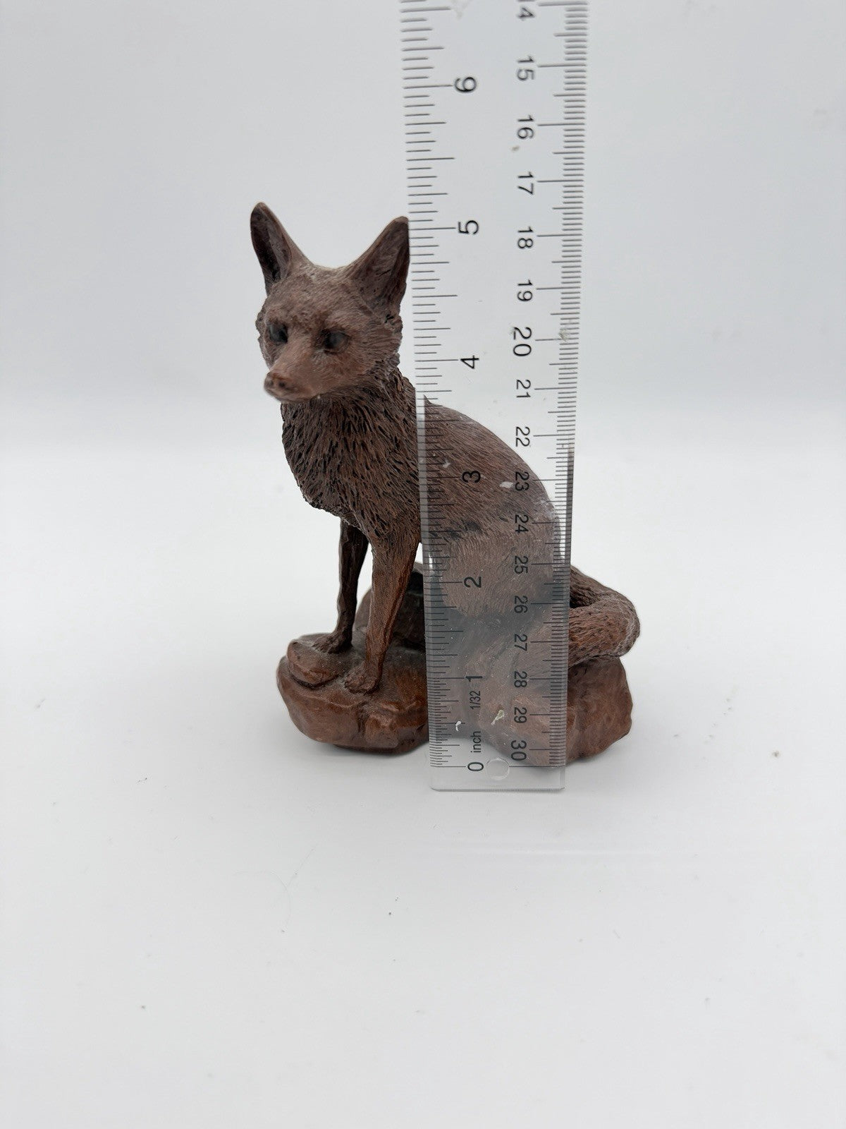 Rare Red Mill MFG Sculptures USA Fox Carved Resin Rustic Figurine 5”