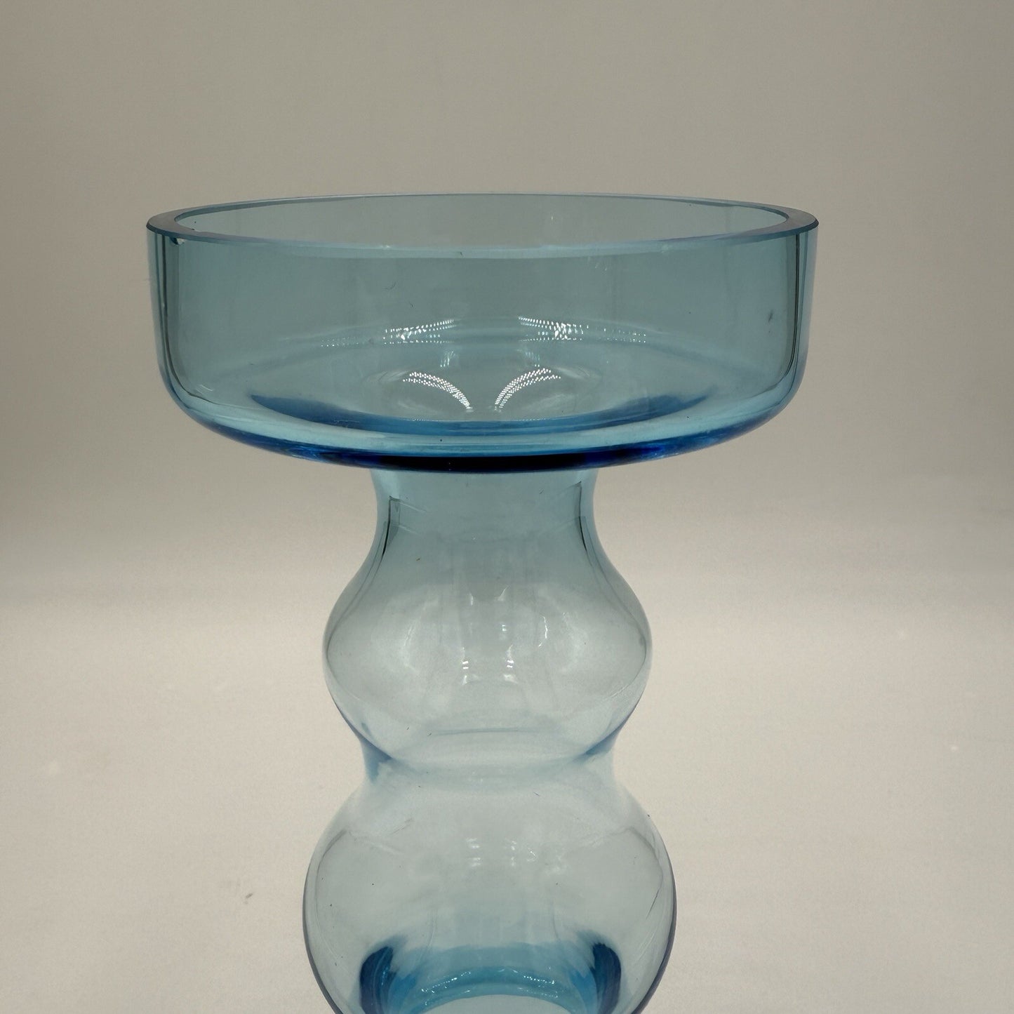Nuutajarvi Oiva Toikka Blue Vase Finland 1960s 9" Multi shaped Vintage Art Glass