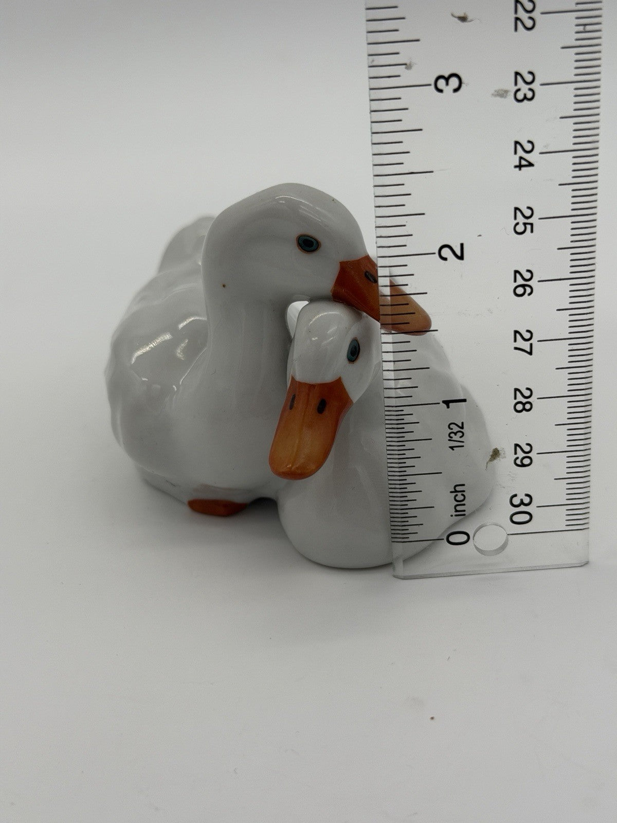 Herend Hungary Porcelain Ducks White Hand Painted 1950 Vtg Figurine