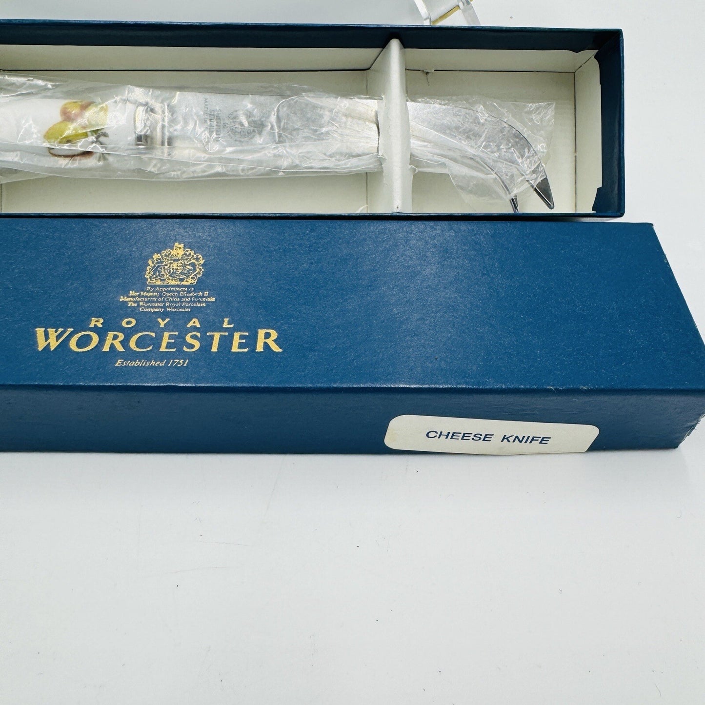 Royal Worcester Arden Fruit Porcelain cake plate & matching Cheese knife 1974