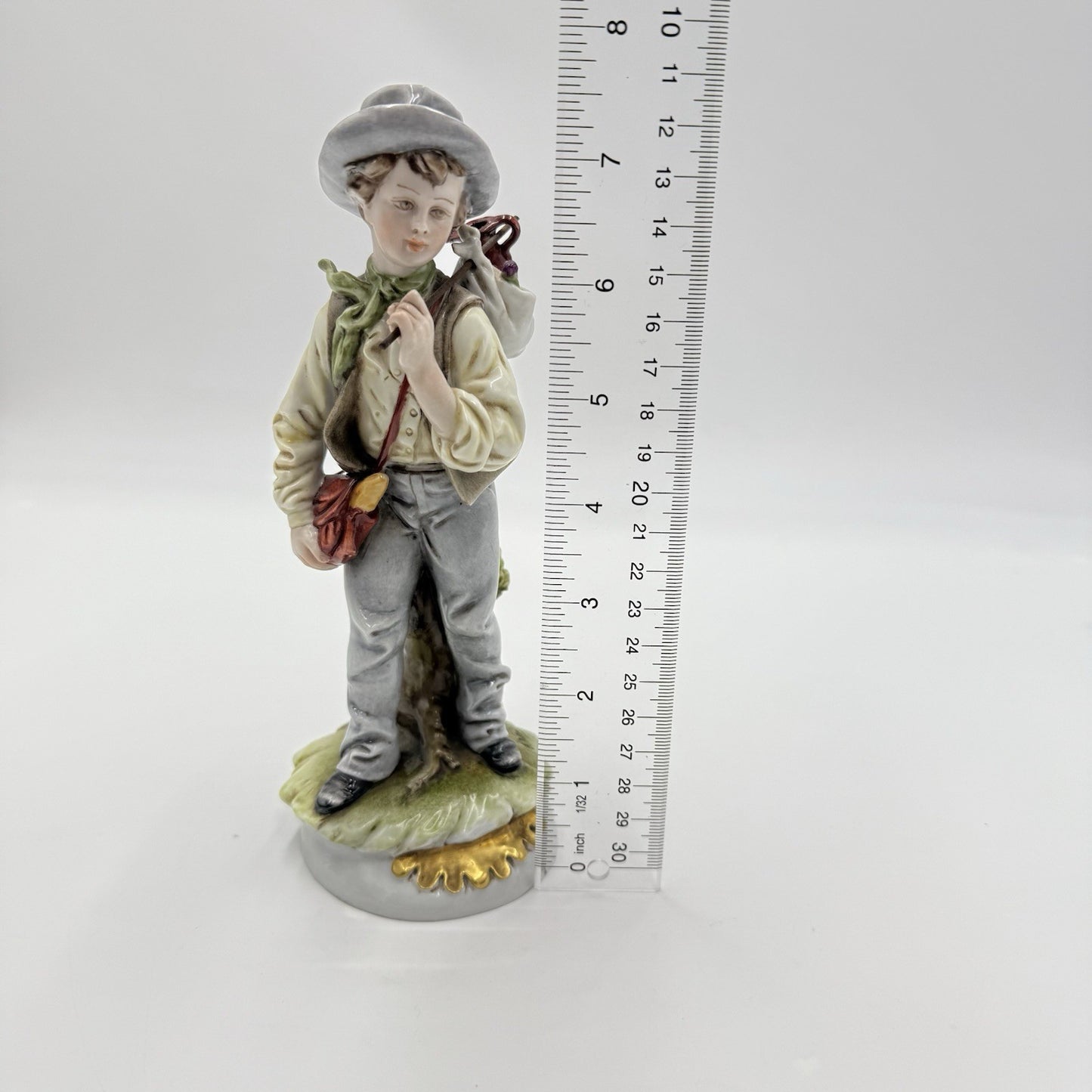 Antique Signed D.Belloire Italy Porcelain Hand Painted Figurine 8” Capodimonte