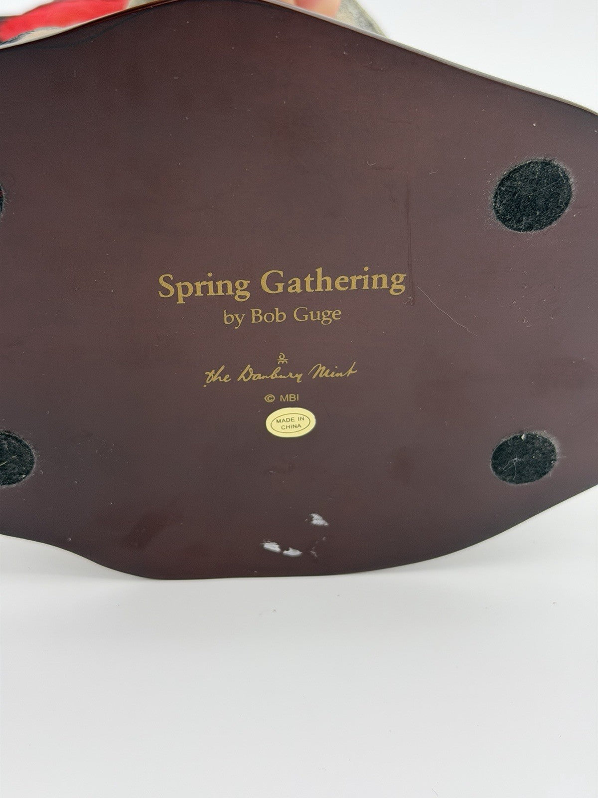 Danbury Mint Spring Gathering Bob Guge Bird Bath Painted Floral Season Figurine