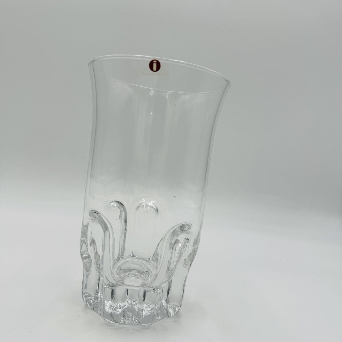 iittala Finland Crystal Glass Vase Marja Design Tapio Wirkkala 6.5” 1976 Vintage