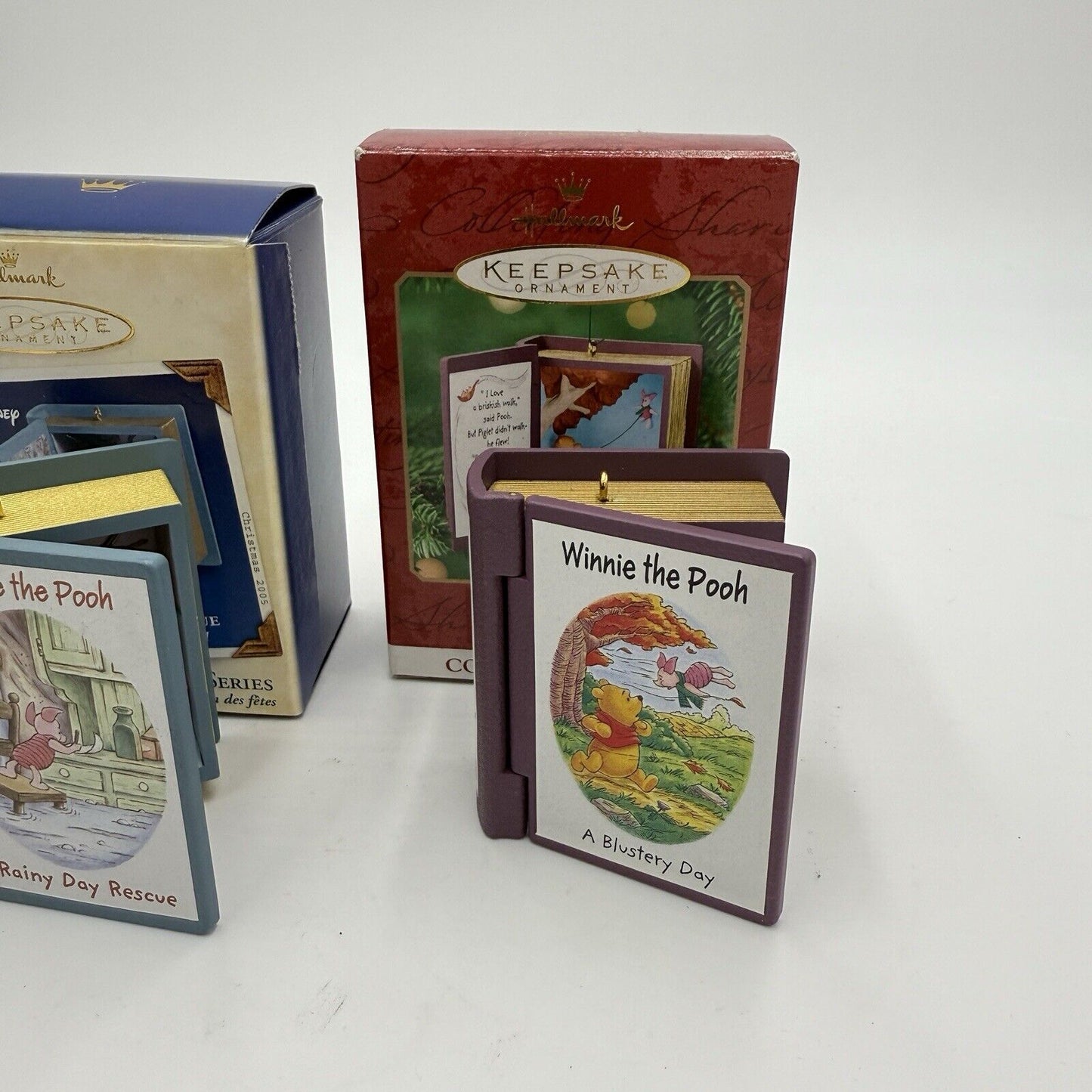 Hallmark Cards Winnie The Pooh Book Series Ornaments 2000 & 2005