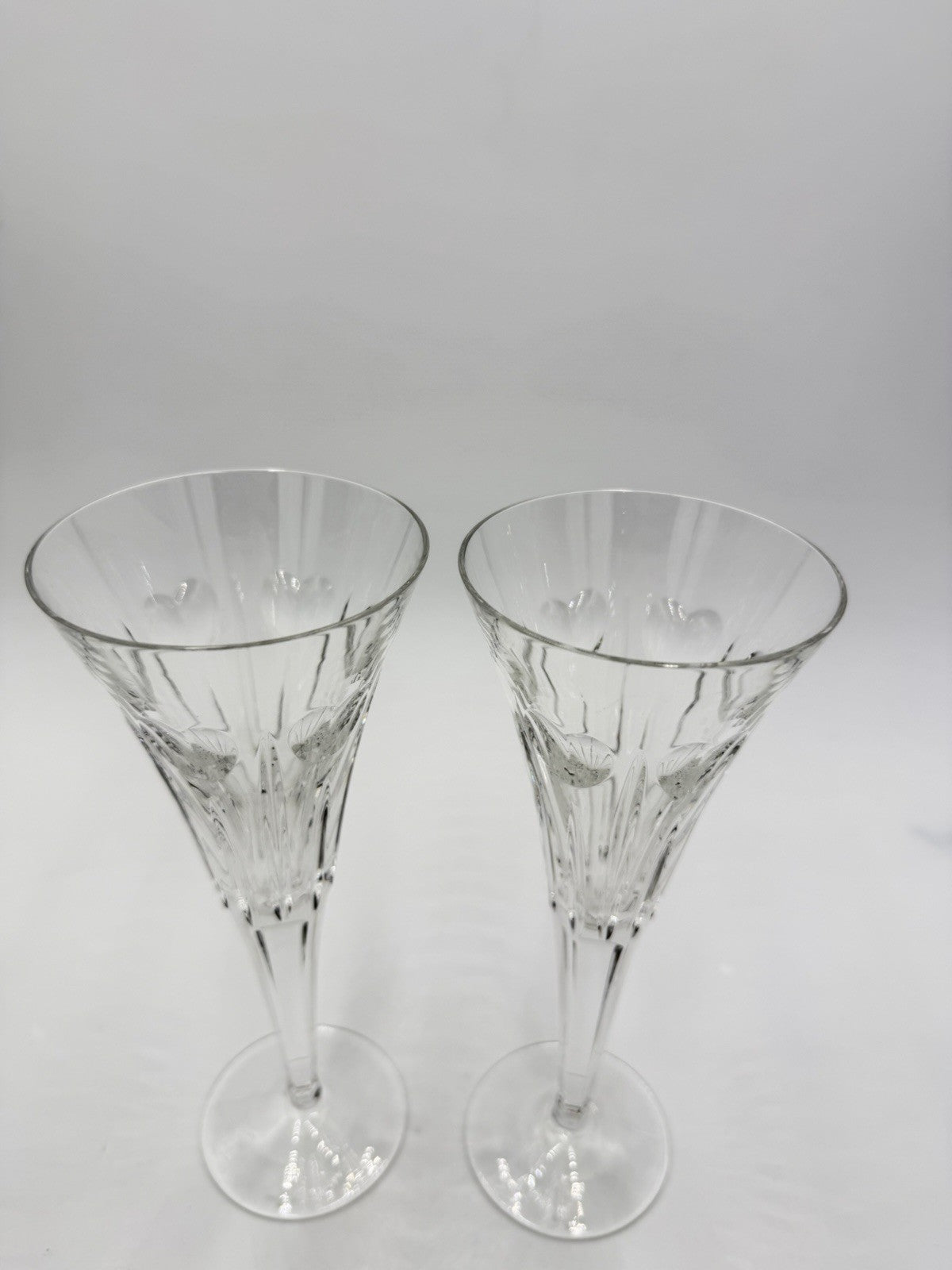 Vintage Waterford Crystal Millennium Series Love champagne flute Set 9”H