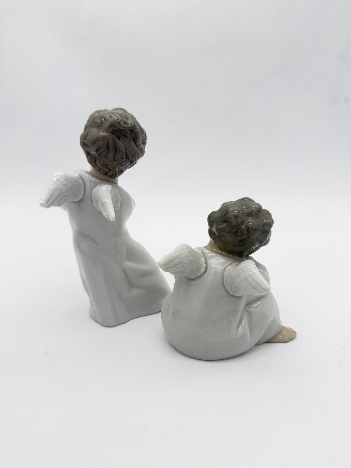 Lladro Spain Porcelain Vintage Angels Cherubs Musician Figurines 6 “& 4” Retired