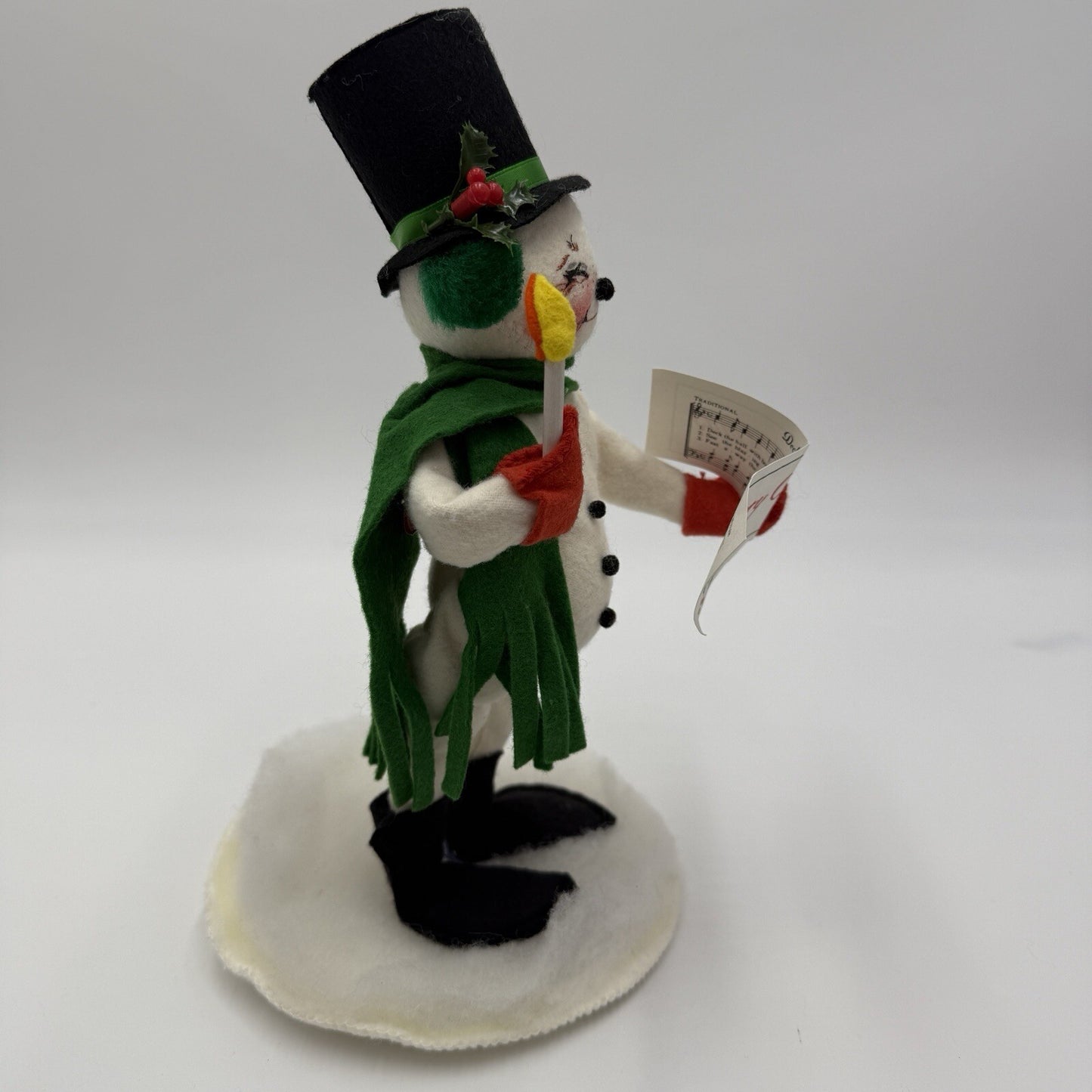 Annalee Dolls Christmas Snowman Caroler Vintage Figurine 9in