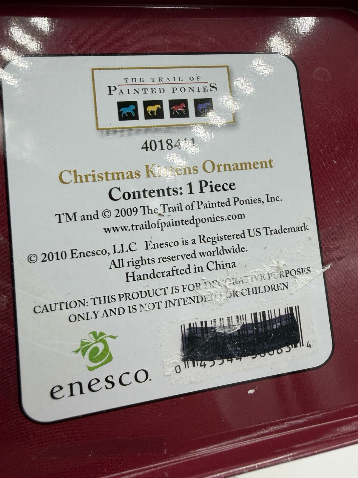 The Trail Of The Painted Ponies Ornament Christmas Kittens Horse 2009 Rare W/box