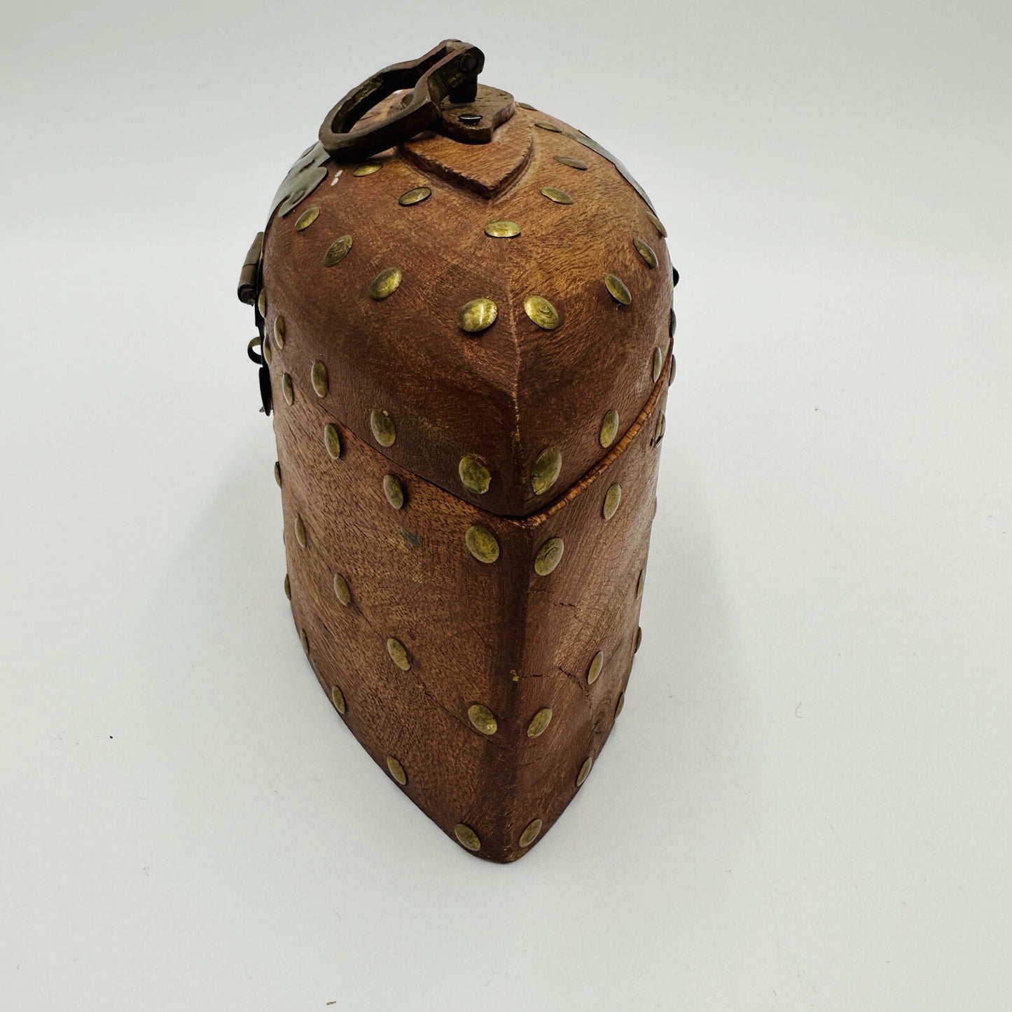 Foreside Gorgam Box Retro Collectible Hand Carved Wooden Oval Vintage