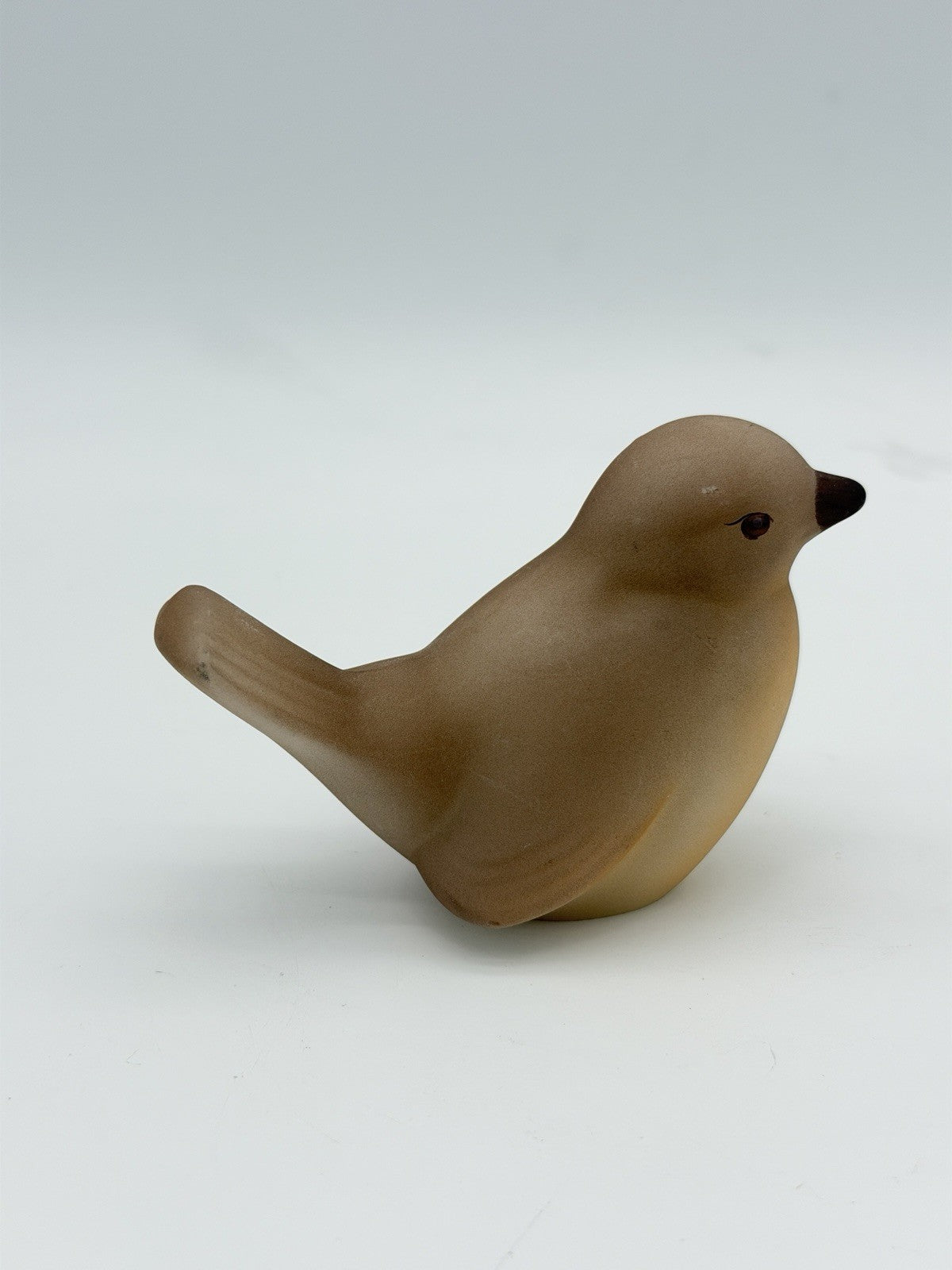 Fenton Art Glass Opal Satin Bird Robin Figurine Vintage Signed USA