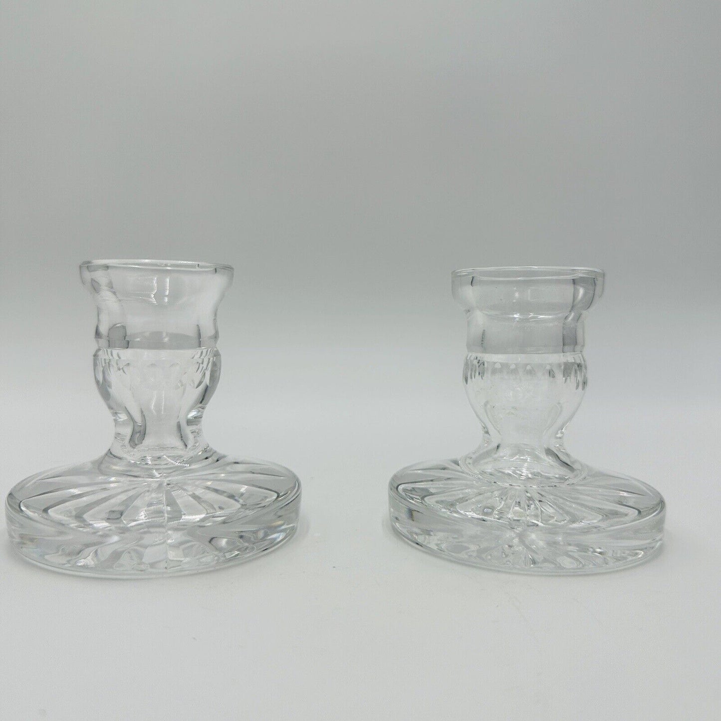 Waterford Candlesticks Blarney Crystal Pair 3.5inW × 3.5inD × 4inH Vintage