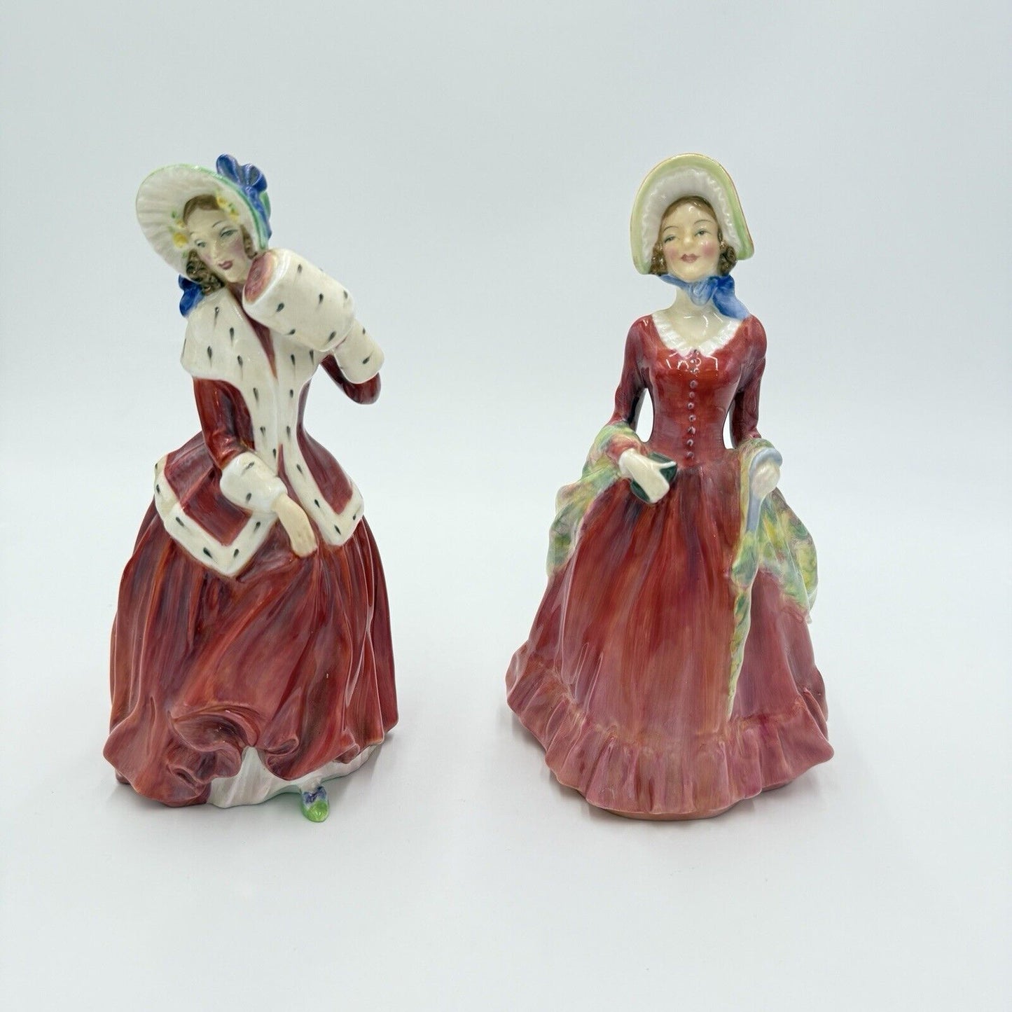 Vtg Royal Doulton Ladies Figurines Sabbath Morn Christmas Morn Porcelain England