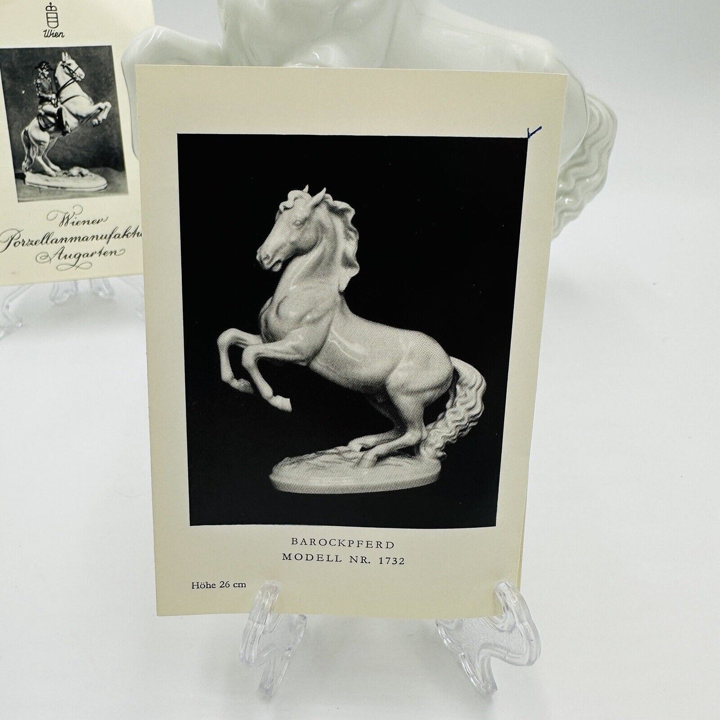 Wien Augarten Horse Porcelain Figurine Vienna Austria 1932 COA Porzellan White